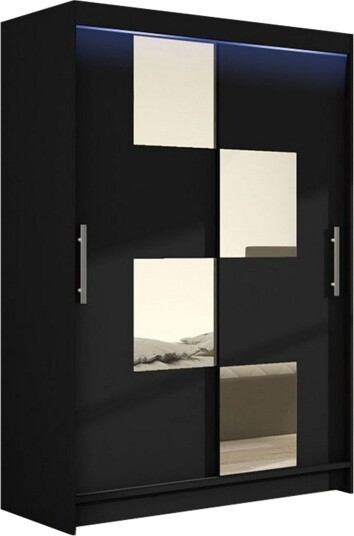 Miami Garderobe 120x58x200 cm - Beige / Svart / Hvit