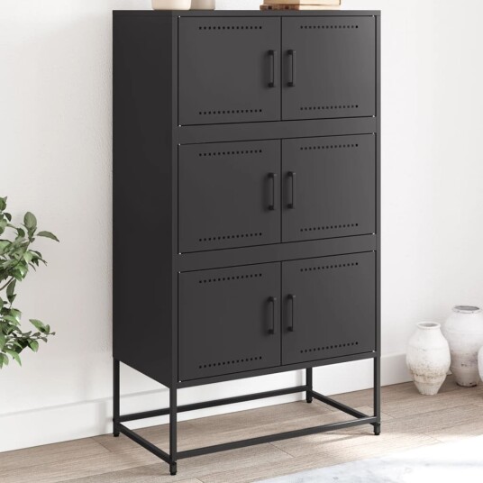  Skjenk svart 68,5x38,5x123,5 cm stål 8721102633713