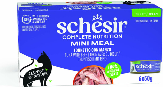 Schesir Våtfôr Complete Nutrition Filet I Gelé Tunfisk Med Okse 24 X 50 G