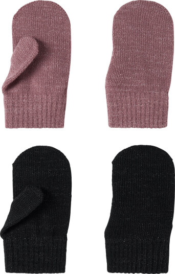 Name It Nmfmagic Glitter Mittens 2P Black ONE SIZE