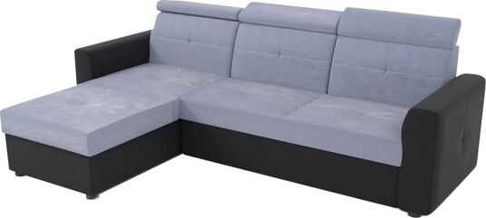 Hunglader 3 sits Hörnbäddsoffa Black