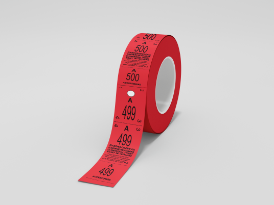 3 delte garderobebilletter | 120â¯g/mÂ² papir & rask levering