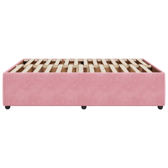 Sengeramme rosa 140x190 cm fløyel 3285011