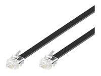 MicroConnect Modular Straight - telefonkabel - 2 m - svart