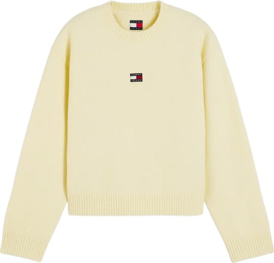 Tommy Jeans Tjw Fluffy Badge Sweater Ext Yellow L