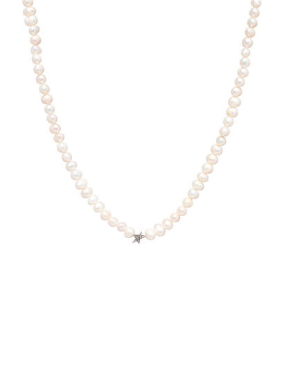 Samie Christopher Stampe X Samie   Necklace Matt Steel   White   ONE SIZE