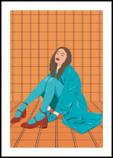 Stylish Woman in Teal Plakat / 70x100