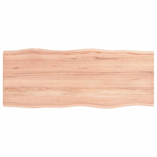Bordplate lysebrun 100x40x2 cm behandlet eik naturlig kant 363947 Bordplate lysebrun 100x40x2 cm behandlet eik naturlig kant 363947