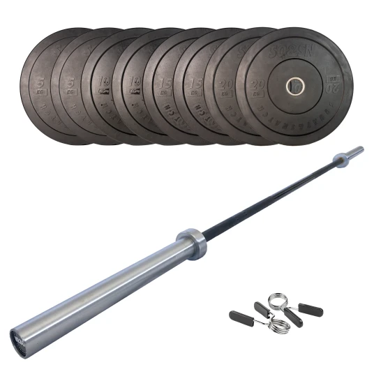SQ&SN CF Vektstangsett 100 kg + 20 kg Stang v2 SQ&SN CF Vektstangsett 100 kg + 20 kg Stang v2