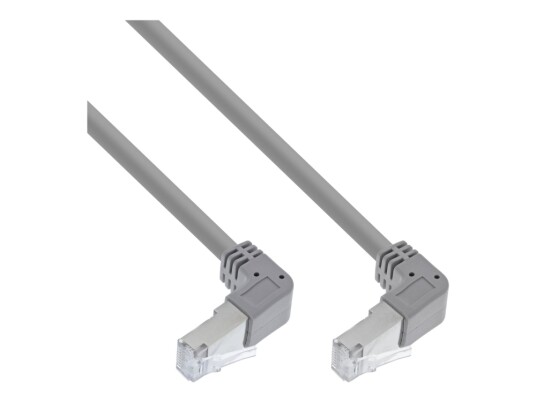 Inline Koblingskabel Rj 45 Hann Vinklet Nedover Til Rj 45 Hann Vinklet Nedover 1.83 M 6 Mm Sftp Pimf Cat 6 Formstøpt Rund Grå S 76602U 1.83