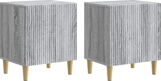  Nattbordskap 2 pcs Grå sonoma 43 x 34,5 x 50 cm Konstruert tre