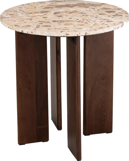 J Line Sid Tab Mathilde Marb Nat/Bei   Beige   Ø 50 CM