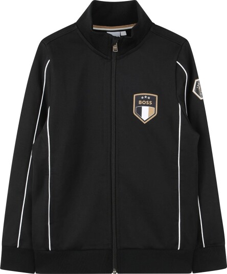 BOSS Cardigan Team BOSSvart m. Rosa BOSS 5 år 110 Cardigan
