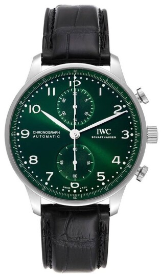 IWC Herreklokke IW371615 Portugieser Grønn/Lær Ø41 mm