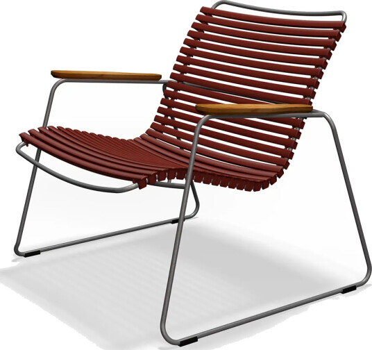 Houe Click Roomy lounge chair Paprika. Frame: Grey. Armrest: Bamboo