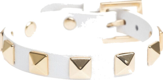 DARK Leather Stud Bracelet White DARK Leather Stud Bracelet White