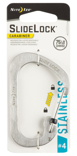 Nite Ize Slidelock® Carabiner Stainless Steel #4 Stainless Nite Ize Slidelock® Carabiner Stainless Steel #4 Stainless