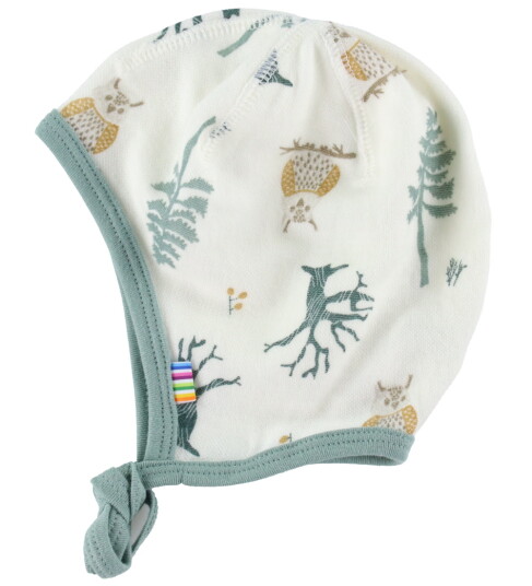 Joha Babylue Ull/Bambus Offwhite/Grønn 45 cm Lue baby Hvit