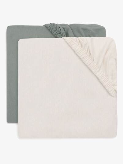 Jollein Stretchlakner 2-Pakk 60x120 Sea Green/Ivory