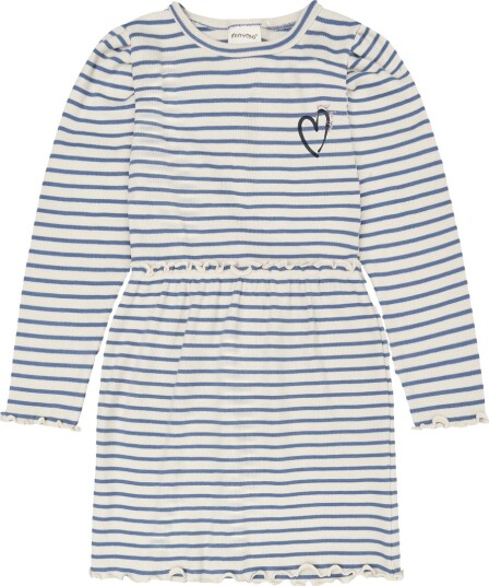 Minymo Kjole   Rib   Måneskinn Blue   Minymo   9 år (134)   Kjole Beige Blå Hvit