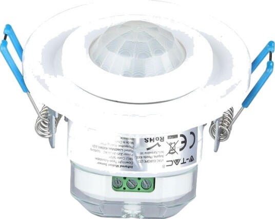 PIR taksensor med bevegelig hode 360 grader max 400W LED IP20 hvit PIR taksensor med bevegelig hode 360 grader max 400W LED IP20 hvit