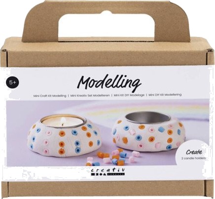Diverse Mini DIY Kit Modellering Lysestaker hvit 1 pk