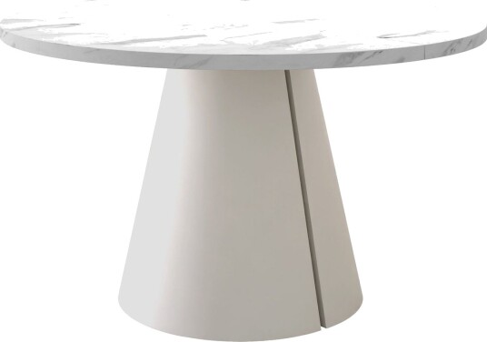 Aurion Spisebord rundt uttrekkbart 120-196 cm - beige, hvit