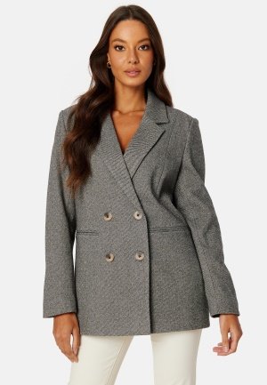 Pieces Haven LS Blazer Jacket Black Detail:Melange M Pieces Haven LS Blazer Jacket Black Detail:Melange M