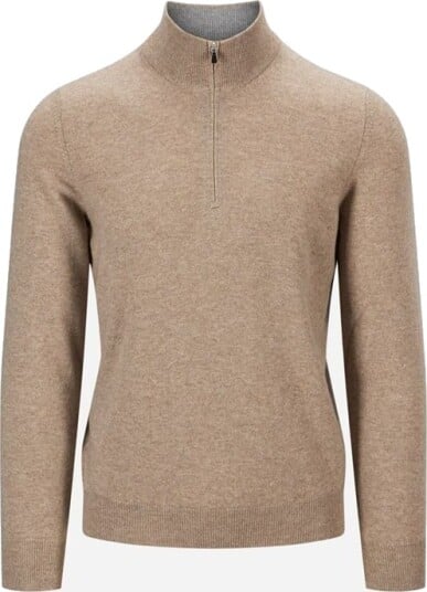 Gran Sasso Halz Zip Wool-Cashmere - Beige 58 Gran Sasso Halz Zip Wool-Cashmere - Beige 58