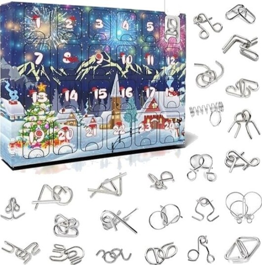 Hjernetrim Puslespill Adventskalender 2025 Metallpuslespill Julekalendere for Barn Voksne fra Ancient Wisdom