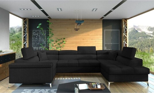 Hjørnesofa Eltap Thiago 342x208x88 cm Sawana 14 Svart Høyre