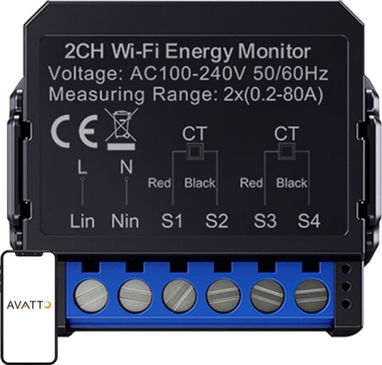 Avatto Wifi Toveis Smart Energimåler WPM16 2