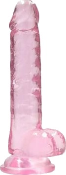 Dildo med baller rosa 7 inch