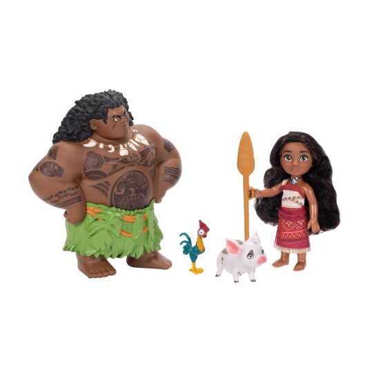 Disney Vaiana Maui & Vaiana 15cm Figurer Gavesett i Plast - 3 Deler