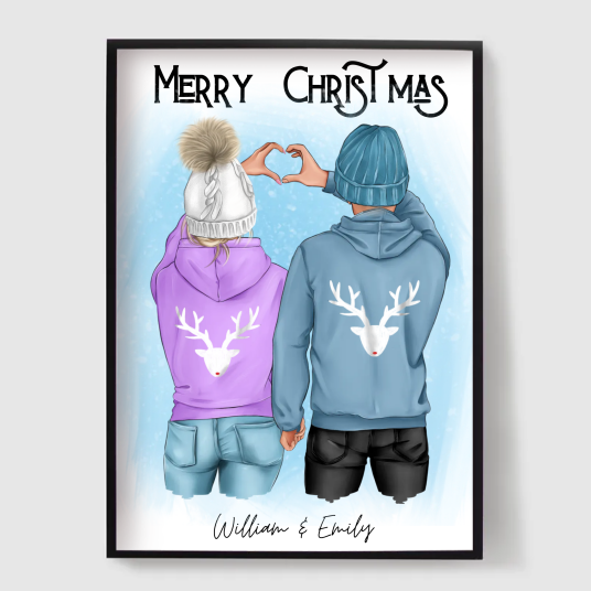 Personlig Plakat God Jul Par Personlig Plakat God Jul Par