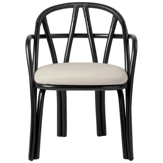 Gubi Bistra Spisestol Med Armlener Ebony / Fustagno 001