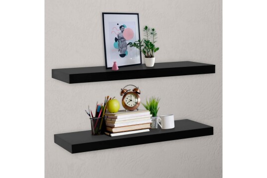 Vegghyller 2 stk svart 120x20x3,8 cm