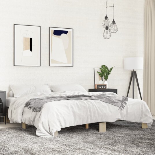 Sengeramme sonoma eik 200x200 cm konstruert tre og metall 8721102615146 Sengeramme sonoma eik 200x200 cm konstruert tre og metall 8721102615146