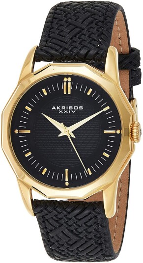Akribos XXIV Herreklokke AK825YGB Sort/Lær Ø41 mm Akribos XXIV Herreklokke AK825YGB Sort/Lær Ø41 mm