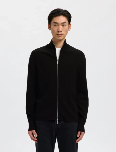 Selected Slhteller Fn Relaxed Zip Cardigan Noos - Black - S