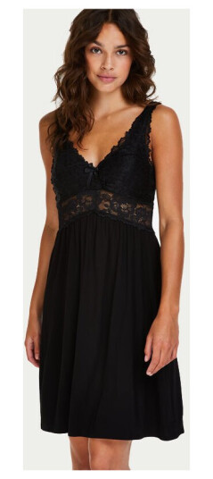 Hunkemöller Nora Lace slipkjole Svart XS Hunkemöller Nora Lace slipkjole Svart XS