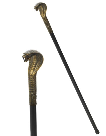 Gullfarget Slange Septer / Stokk 93 cm Kostymetilbehør Gullfarget Slange Septer / Stokk 93 cm Kostymetilbehør