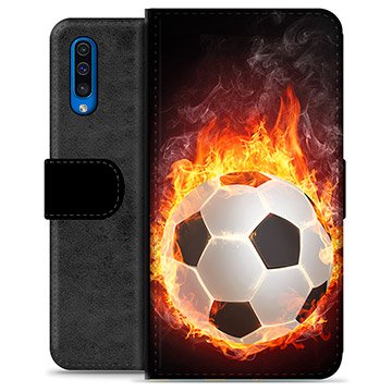 Samsung Galaxy A50 Premium Lommebok-deksel Fotballflamme