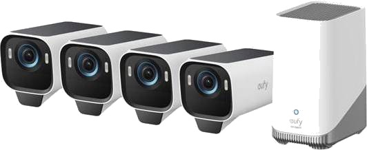 Eufy eufyCam S3 Pro 4K Overvåkningskamera Kit med Solcelle - 4 Kamere