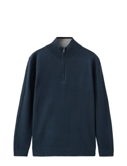 Mango Zip Neck Jumper Navy 5 6 Mango Zip Neck Jumper Navy 5 6