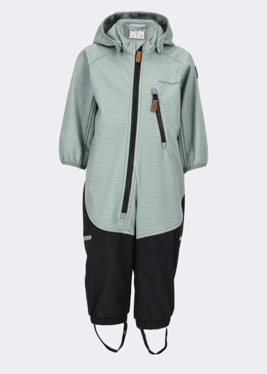 Holmenkollen Softshell Overall Infant Seaweed Melange/Black 80  Regnjakker