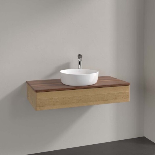 Villeroy & Boch Antao Servantskap med 1 skuff 100x50x19 cm m/lys Eik/Valnøtt Villeroy & Boch Antao Servantskap med 1 skuff 100x50x19 cm m/lys Eik/Valnøtt