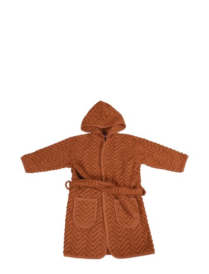 Filibabba Bathrobe Zigzag Rust 1-2 Years Brown 80-92
