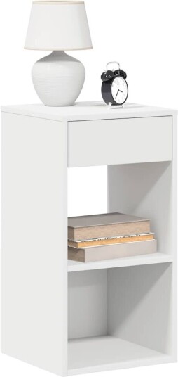 Nattbord med skuff hvit 35x34x66,5 cm 8721158575920
