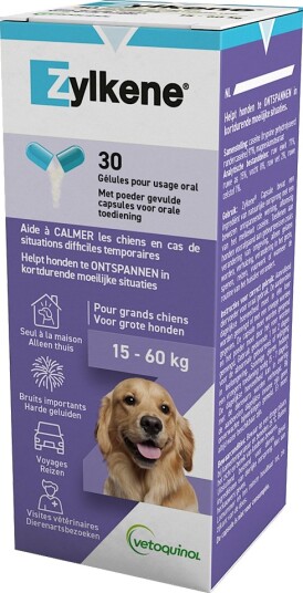 Vetoquinol Zylkene Kapsler 450mg Hund 30 stk 30kg+ Vetoquinol Zylkene Kapsler 450mg Hund 30 stk 30kg+